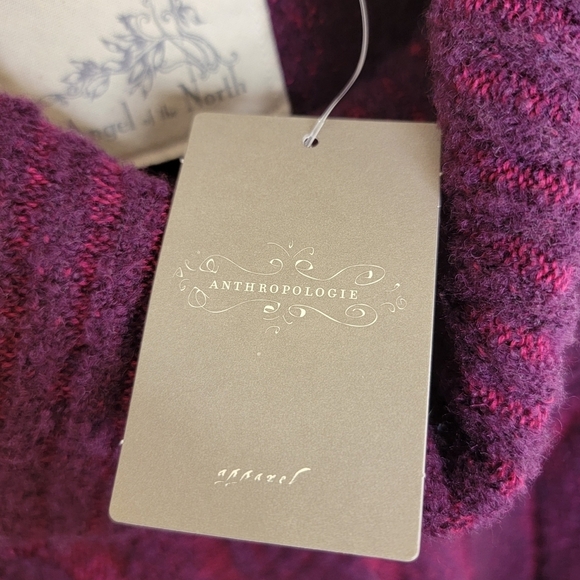 NWT Anthropologie Angel of the North | Burgundy Cowl Neck Sweater Size Medium - Picture 5 of 8